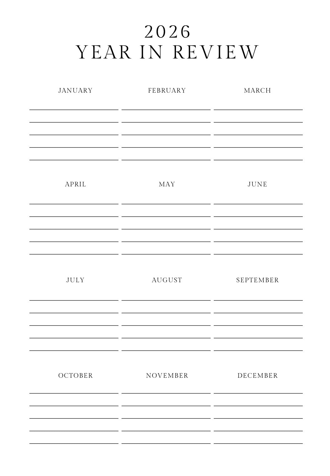 2026 Calendar Refills