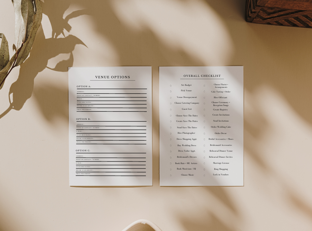 Wedding Planner Inserts