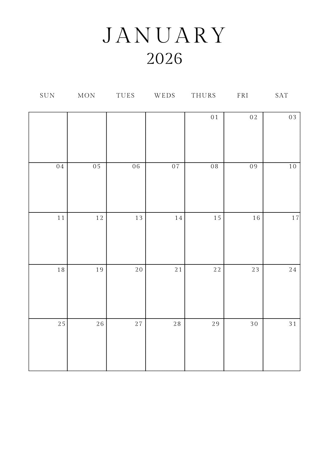 2026 Calendar Refills